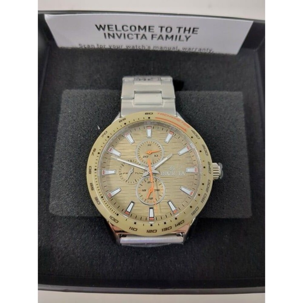 NWT Invicta Racing Men 44mm Stainless Steel Steel Desert Sand dial VH67 Quartz